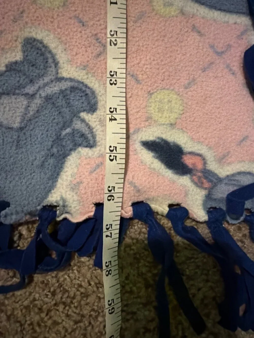 Eeyore Fleece Blanket With Knotted Fringe - 54